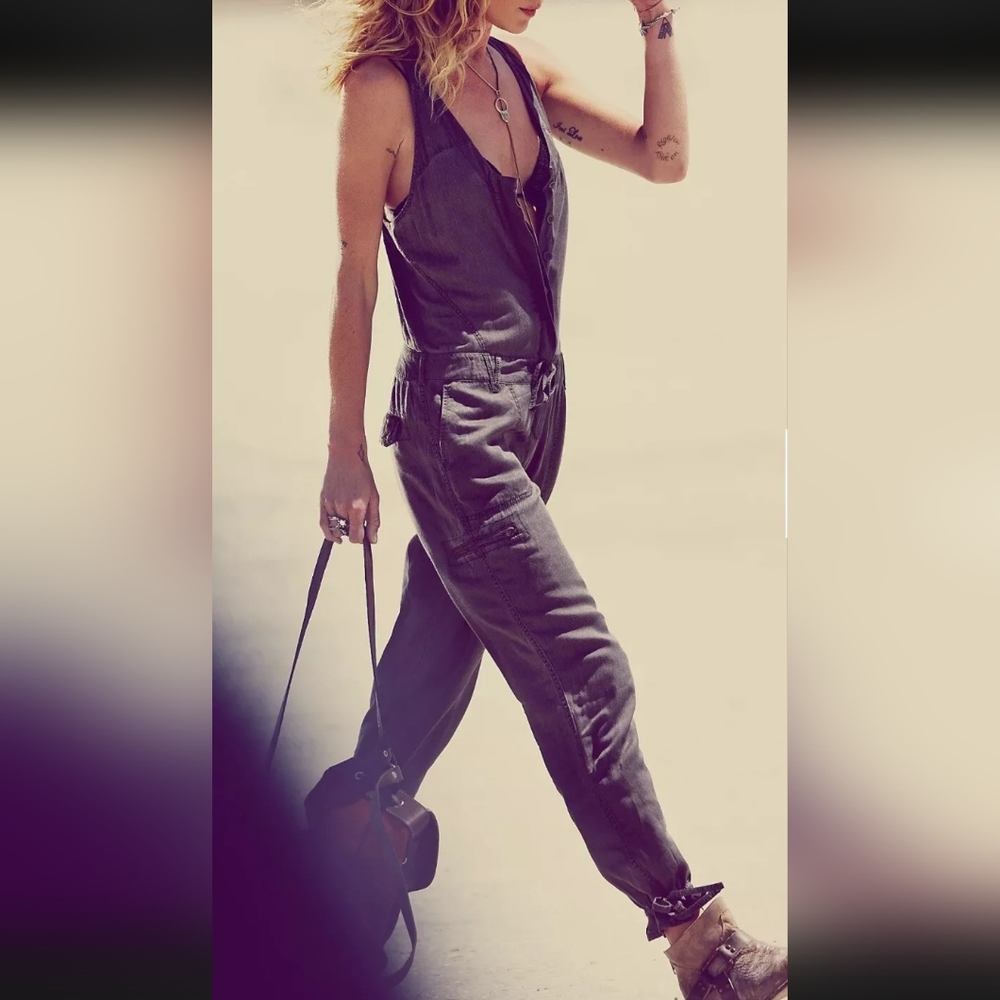 Free People Roaring Rayon Utilitarian Coveralls